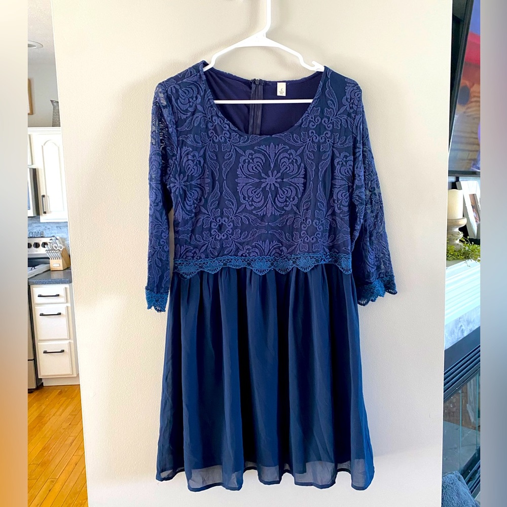 Navy Long Sleeve Dress